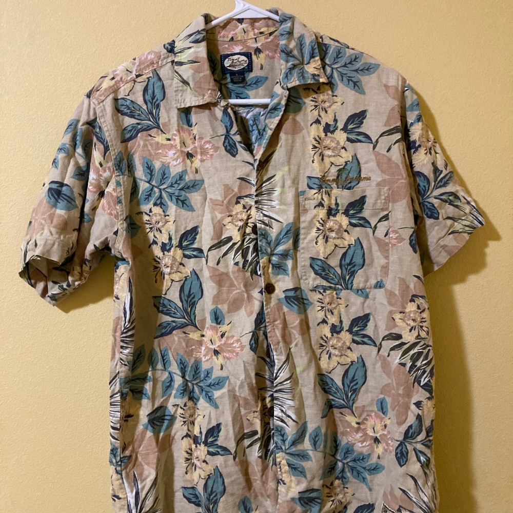 Tommy Bahama Beige Floral Button Down Shirt
